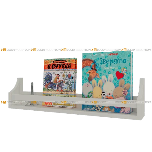 Полки для книг Полка для книг монтессори белая на стену
