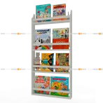 Книжная полка для книг монтессори 4 уровня на стену