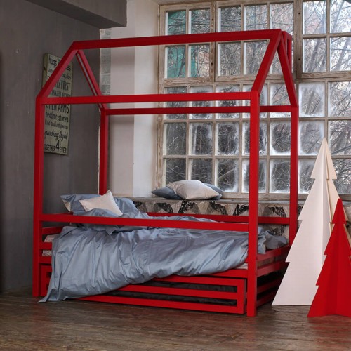 Кровать домик красного...